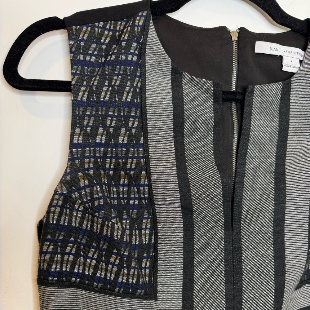 Diane Von Furstenberg Size 2 Textured jacquard Amanda scarf Dress designer - Picture 4 of 8